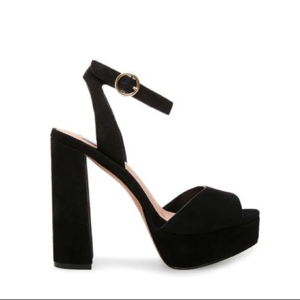New Steve Madden Madeline Black Hell 7.5